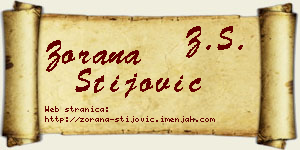 Zorana Stijović vizit kartica